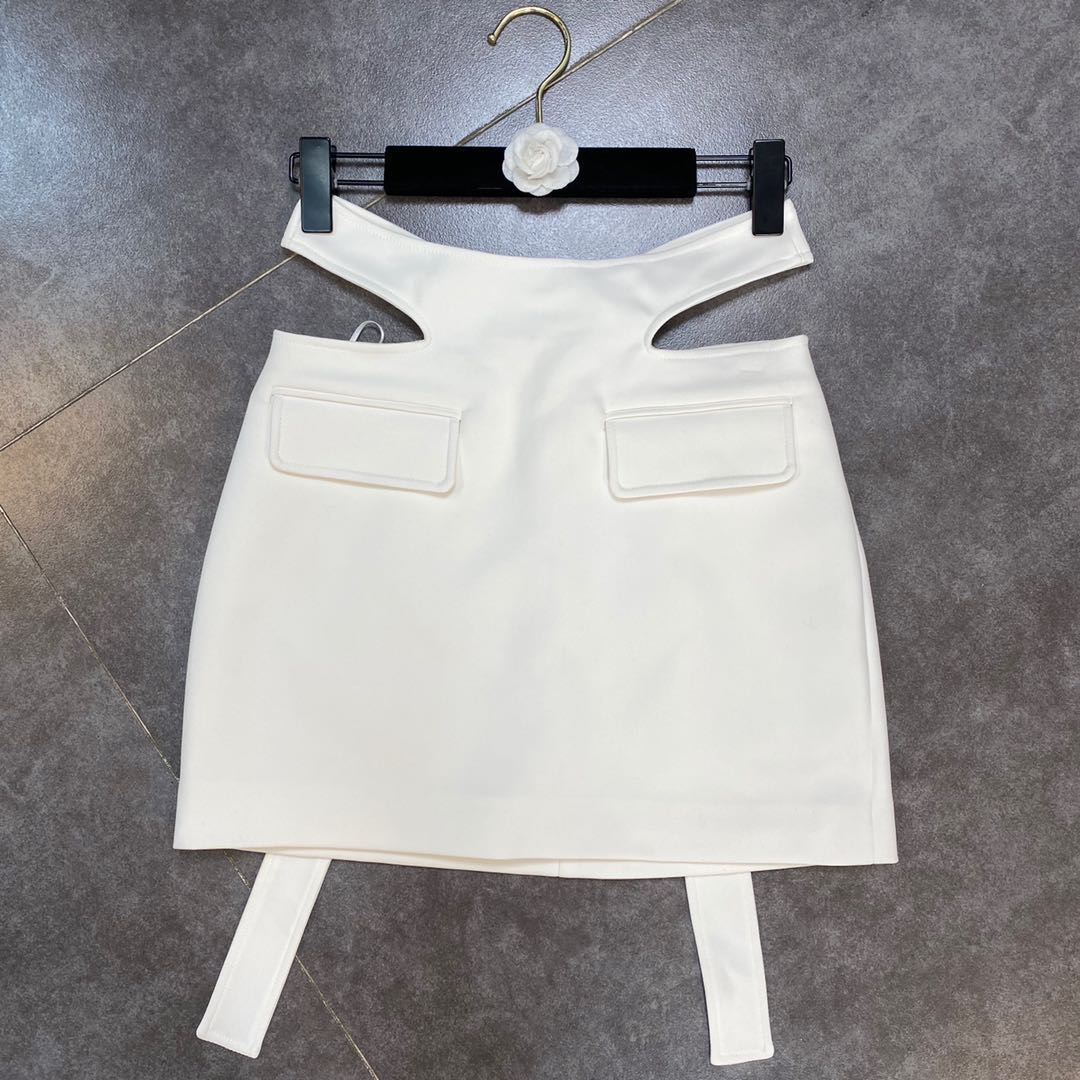 Waist Tie Crossover Cutout Caution Niche Bustier White - Shop at LoveMi