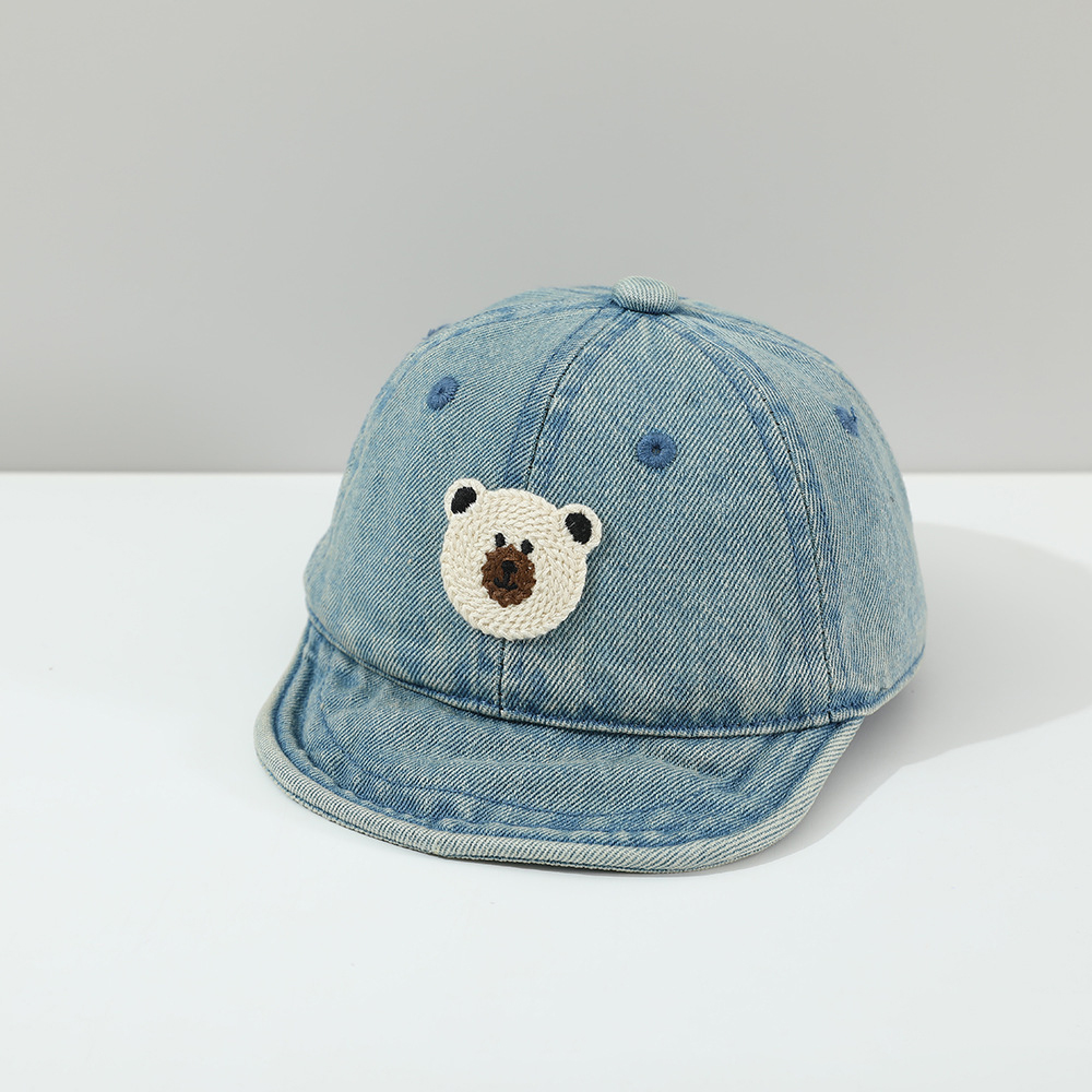 Summer Children's Knit Teddy Bear Applique Floppy Brimmed Cute And Soothing Baby Baseball Cap Suitable For Daily Commuting And Outdoor Wear 5