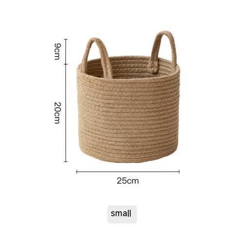 Jute Hand-woven Cotton Basket (Small)