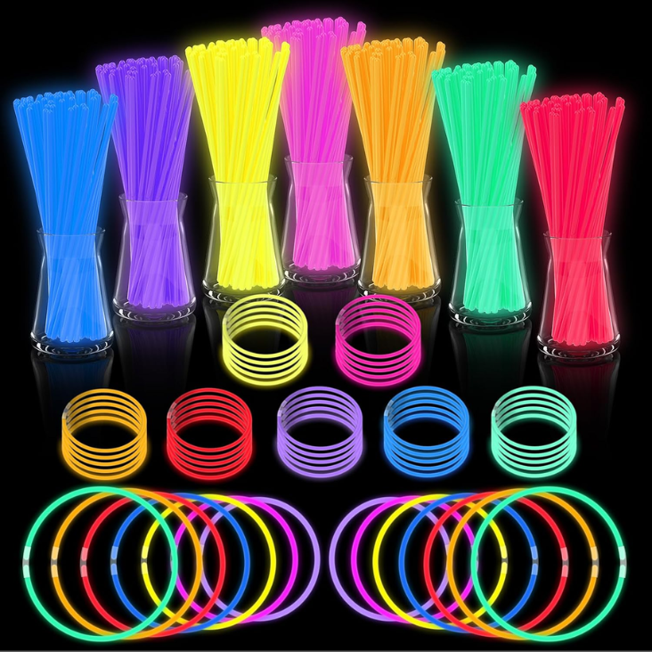 Glow Sticks Bulk Party Pack- Ultra Bright 50pk Glow In The Dark Party Supplies, Neon Party Favors, Glow Sticks Party Supplies Glow Necklaces And Glow Bracelets With Connectors