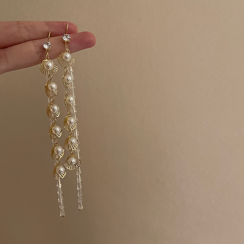 Needle European And American Exaggerated Fashion Long Tassel Earrings