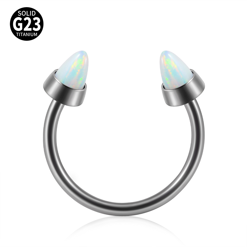 Title 8, Opal Internal Thread Lip Ring Internal Thread H...