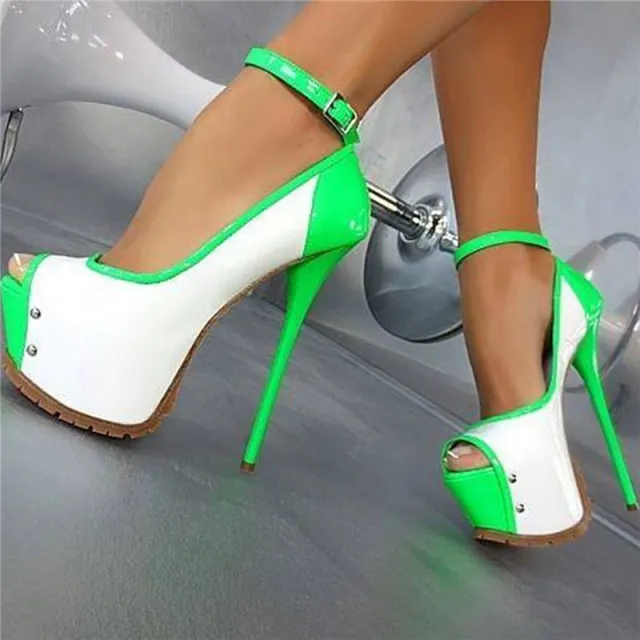 Thick Water Platform Stilettos Summer Women Green - Shop at LoveMi