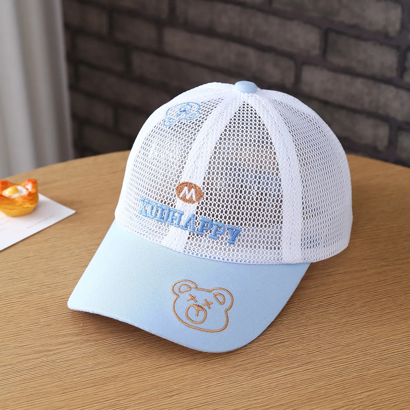 New Children's Hat - M Bear Letter