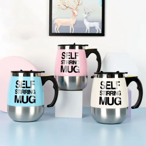 Electric Self Stirring Coffee Mug Cup Stainless Steel Automatic