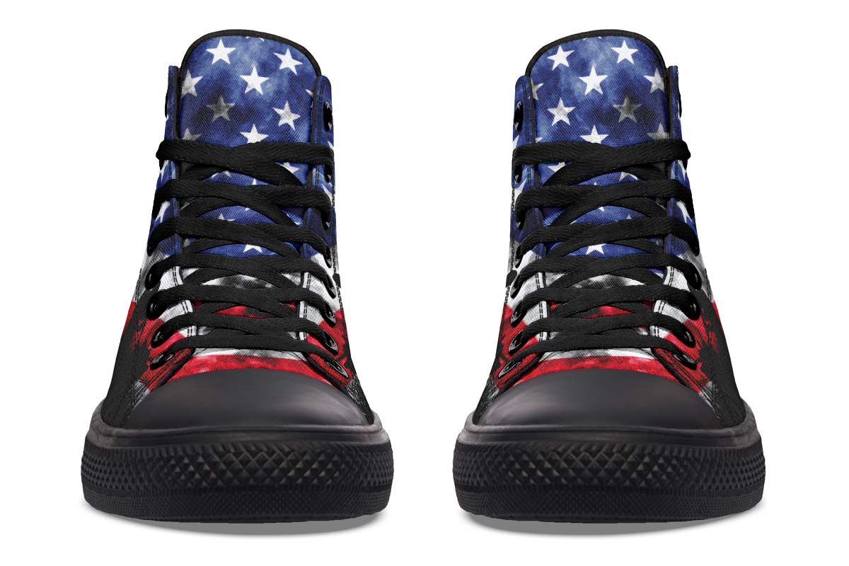 Men's And Women's Fashion Color Printing High-top Canvas Shoes