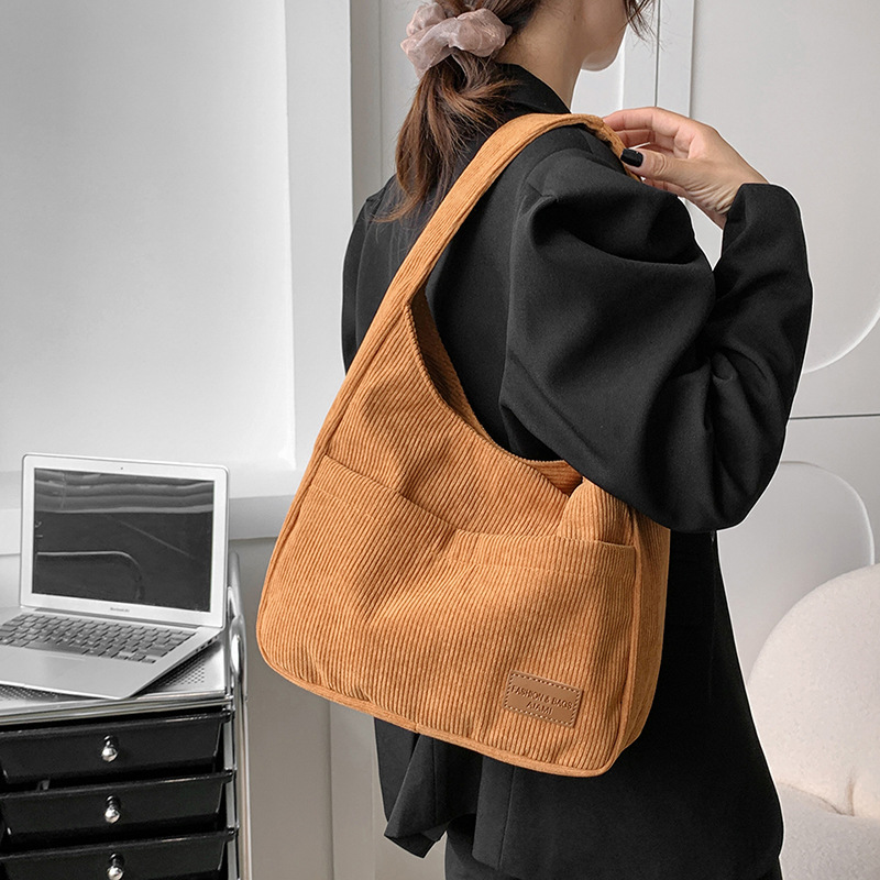 Fashion Trend High Capacity Corduroy Shoulder Bag