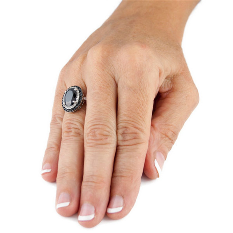 Title 3, Bague femme en zircon noir tendance