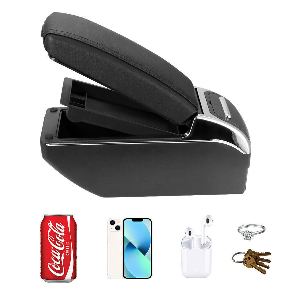 Universal Car Storage Arm Rest Cushion Armrest Centre Console Box Leather Cover — image 6