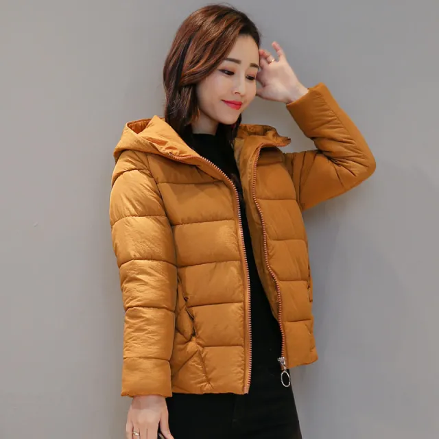 New Winter Loose Down Cotton Jacket Caramel Colour L - Shop at LoveMi