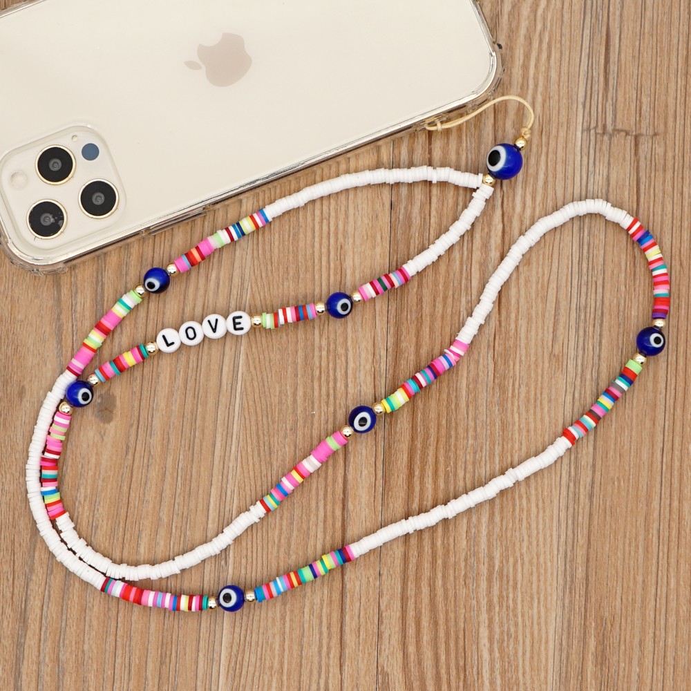 Personalized Ethnic Woven Eye Beads Hanging Neck Love Candy Color Resin Beads