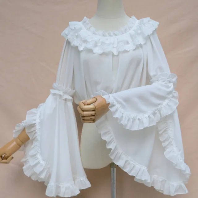 A Word neck Ji sleeve Bottoming Shirt With A JSK Dress White - Shop at LoveMi