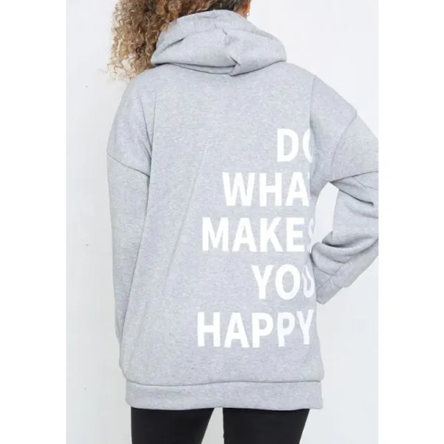 Do What Makes You Happy Hoodie Grey - Shop at LoveMi