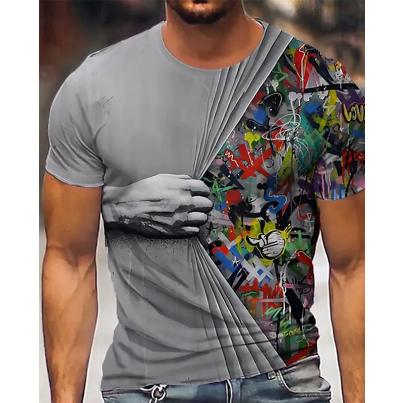 Men's 3D Printed Oversized Short Sleeve T-Shirt