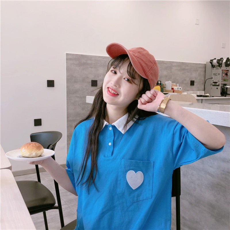 Loose Top Short-Sleeved T-Shirt Love POLO Shirt