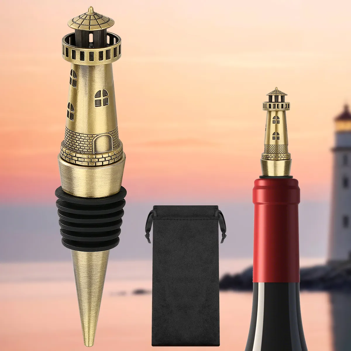 Creative Lighthouse Wine Stopper, Seals The Aroma