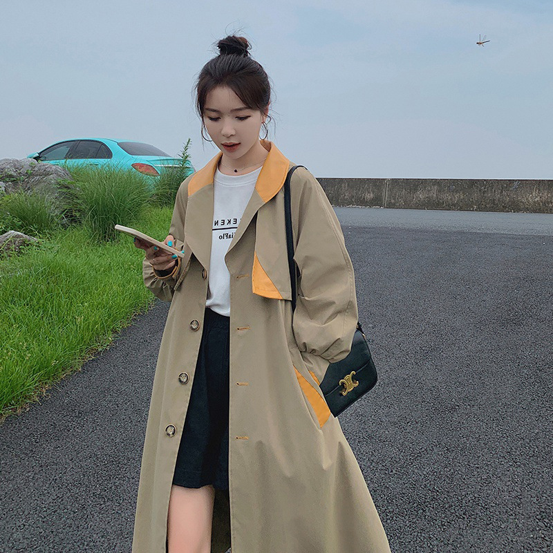 Female Design Sense Niche Hit Color Temperament Windbreaker Tide Khaki - Shop at LoveMi