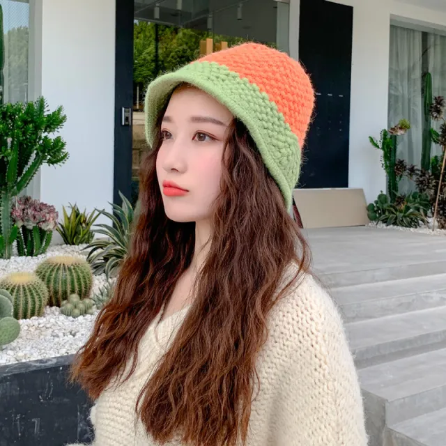 Women's Niche Designer Bucket Wool Hat Orange - Shop at LoveMi