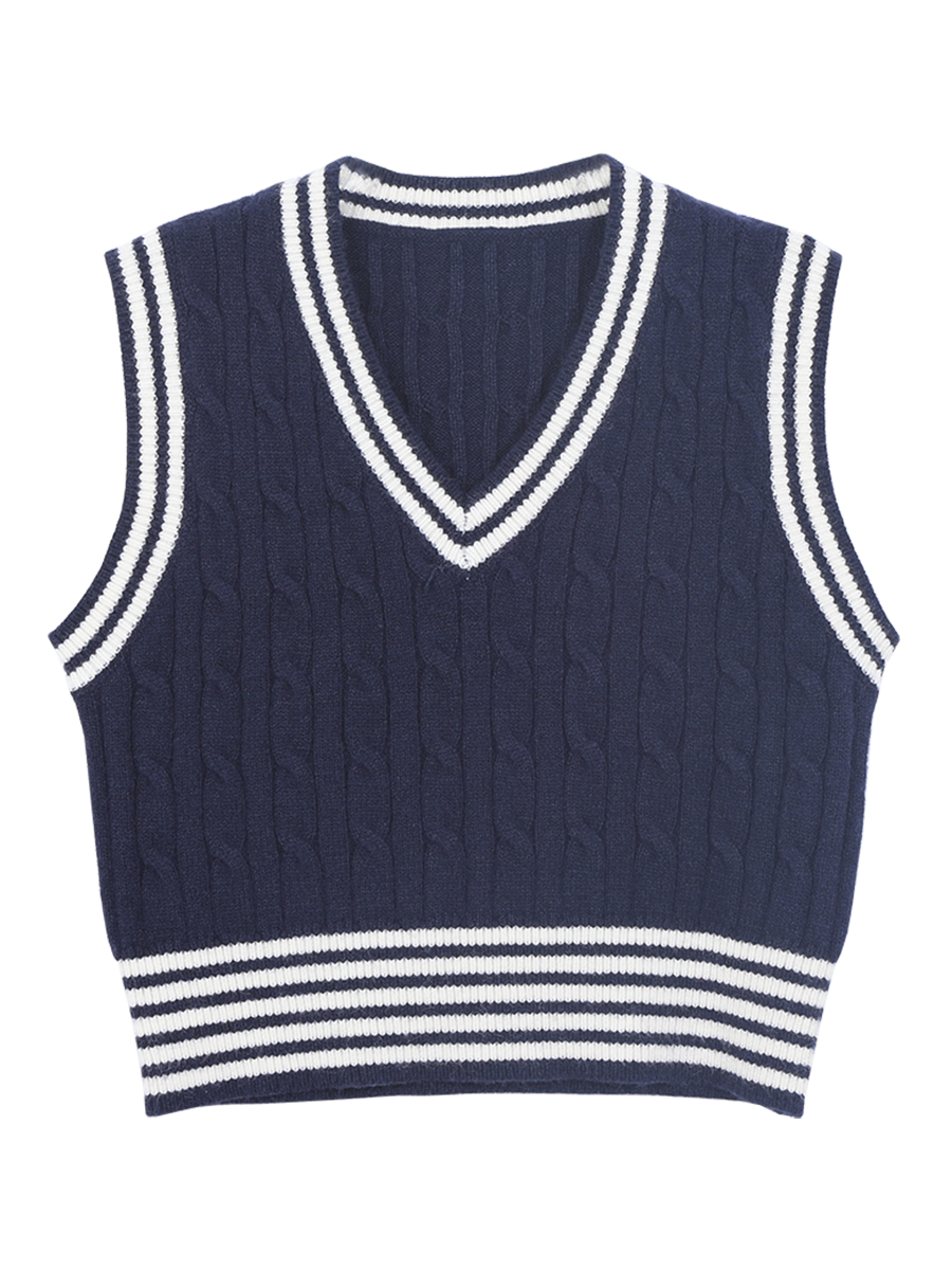 Red Man's Pavilion Striped Sweater Women's Spring Lazy Retro