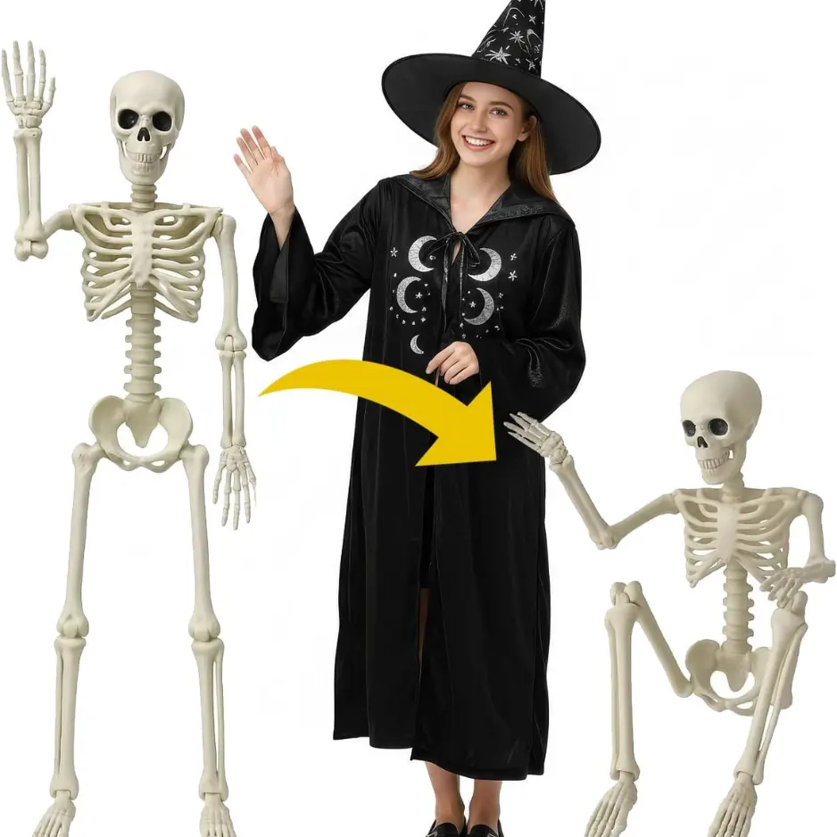 36 Inch Halloween Human Skeleton, Full Body