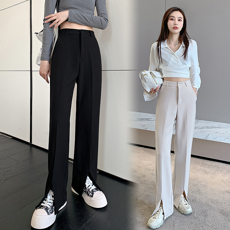 Title 4, Womens front slit suit pants, high waist, loos...