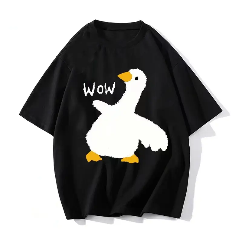 Graffiti Big White Geese Men's Short-sleeved T-shirt