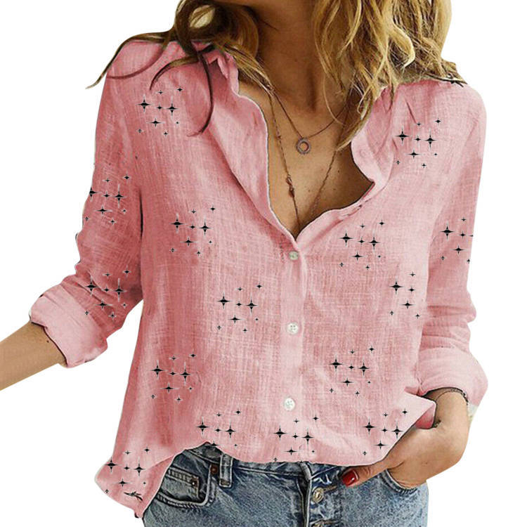 Title 6, European And American Printed Loose Long-sleeve...