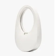 Three-Dimensional Egg-Shaped Snake Print Clutch - White - View 1