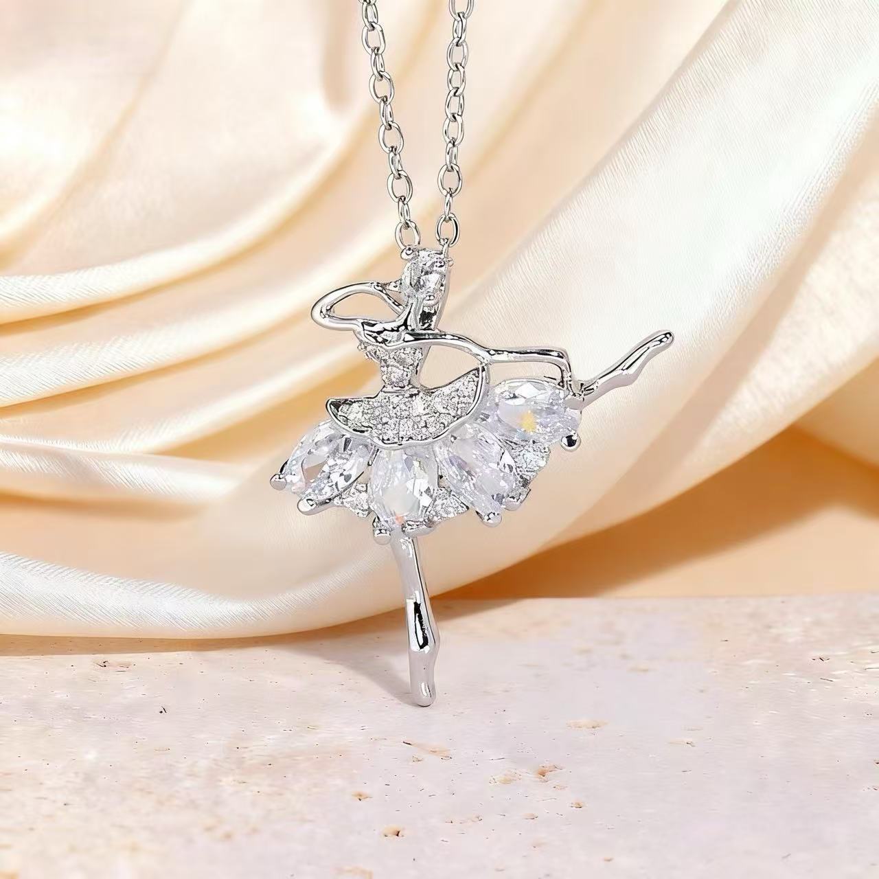 Ballet Girl Full Diamond Gorgeous Necklace