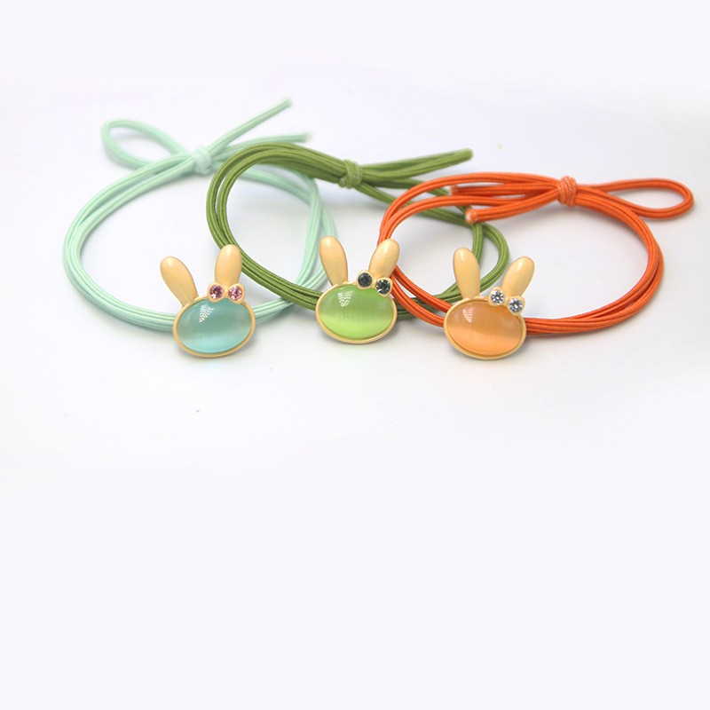 Title 2, Cute Opal Bunny Hair Band Rubber Band Hair Rope