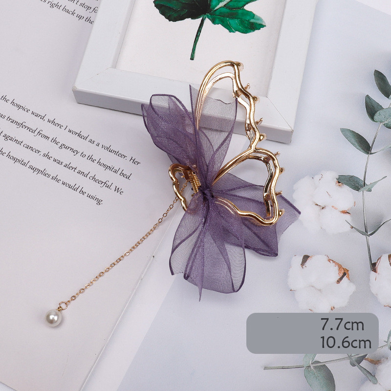 Mesh Bow Hairpin Female Disc Hair Grabbing Clip 14 Style - Shop at LoveMi