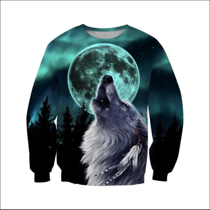 Spring And Autumn Printed Long Sleeve Hoodless Sweatshirt For Men And Women