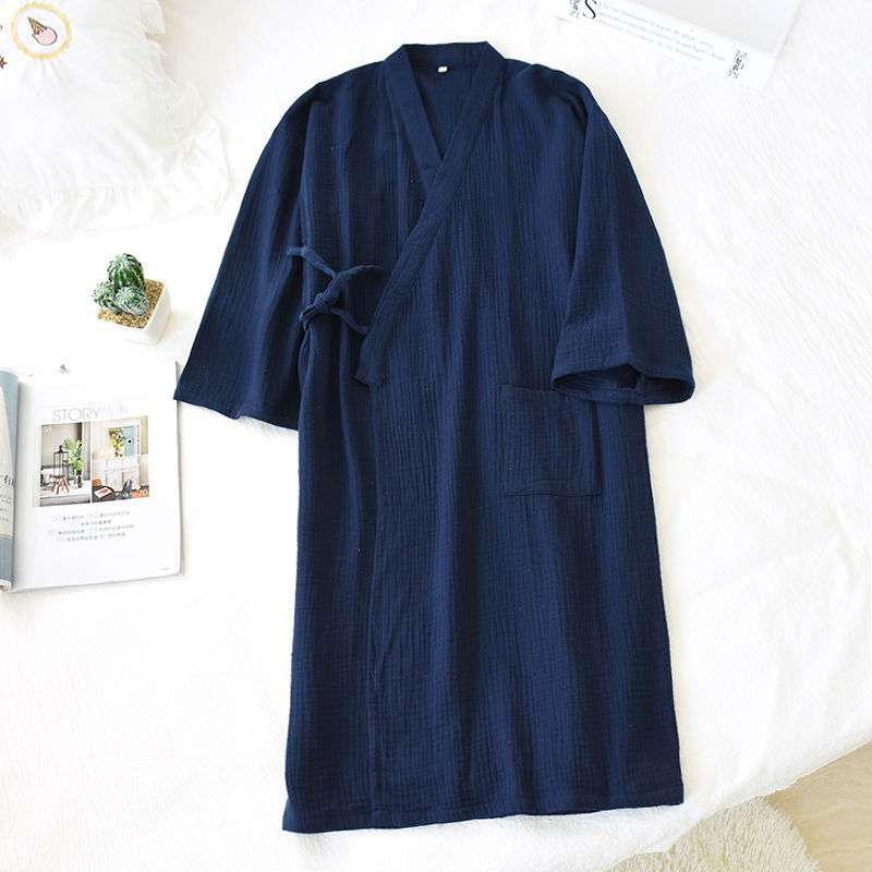 Title 7, Pure Cotton Gauze Crepe Japanese Kimono Bathrobe