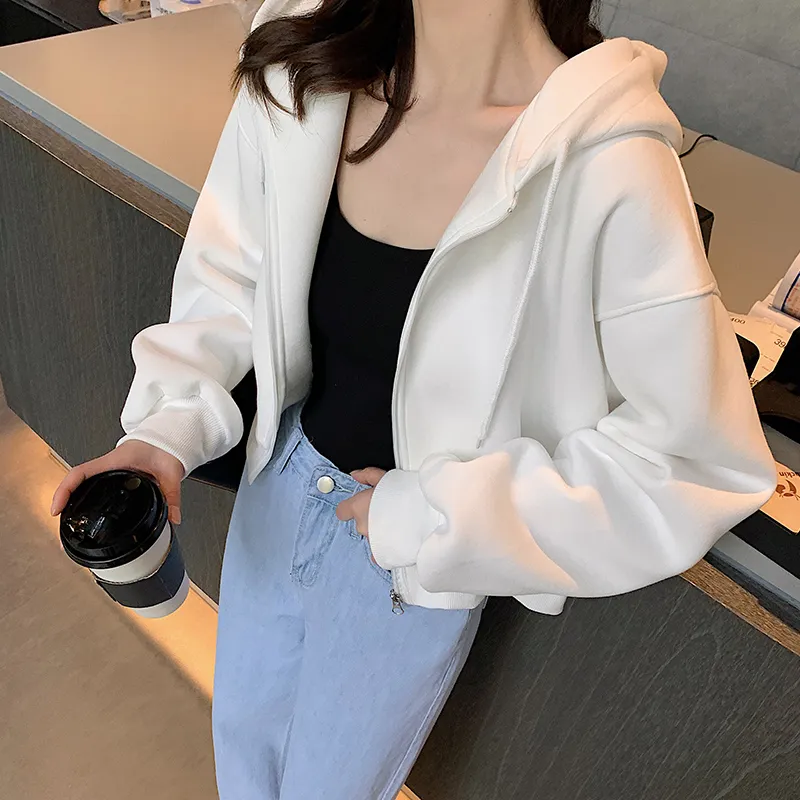 Xiaoxiangfeng Leisure Sports Autumn Coat - White Hood