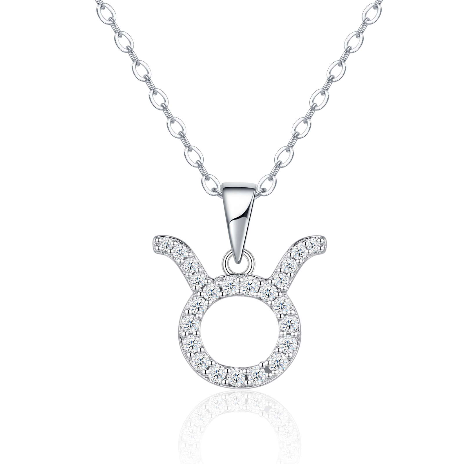 S925 Sterling Silver Taurus Necklace For Women D Color VVS1 Moissanite Zodiac Pendant, 3.4g Platinum Plated Astrology Jewelry With GRA Certificate, Perfect Birthday & Anniversary Gift Box Set For He