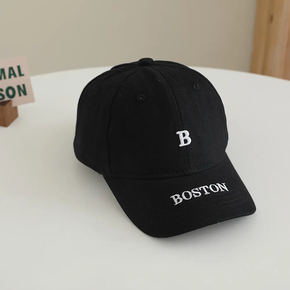 Solid-color Embroidered Letter BOSTON - A Simple