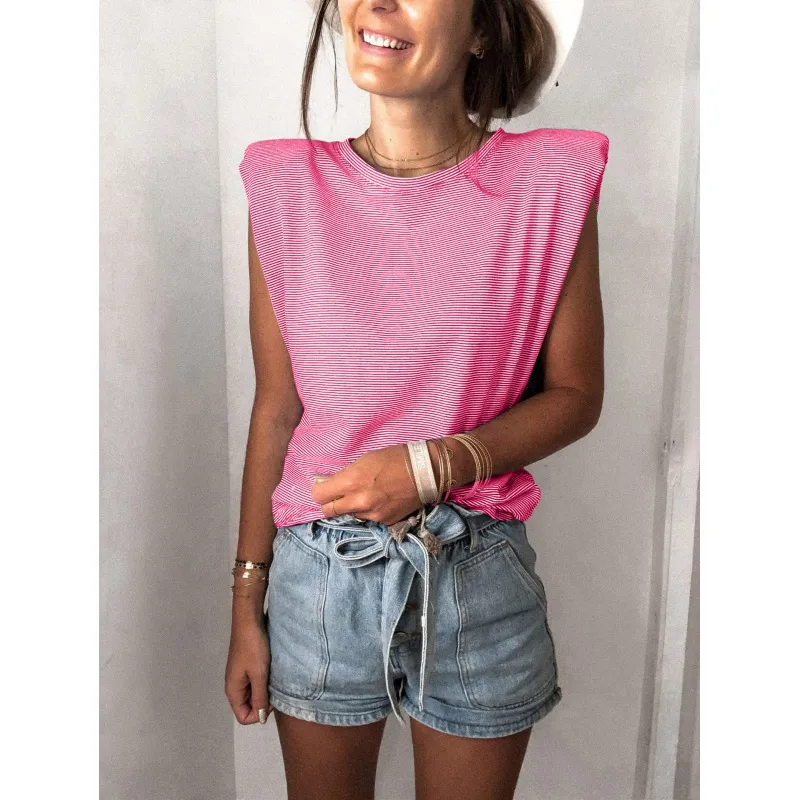 Mercerized Cotton Pullover Women's T-shirt - Pink