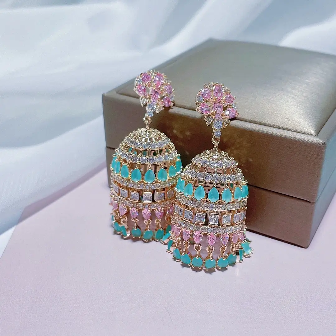 Tassel Fashion Wind Chime Earrings With Micro-inlaid Zircon