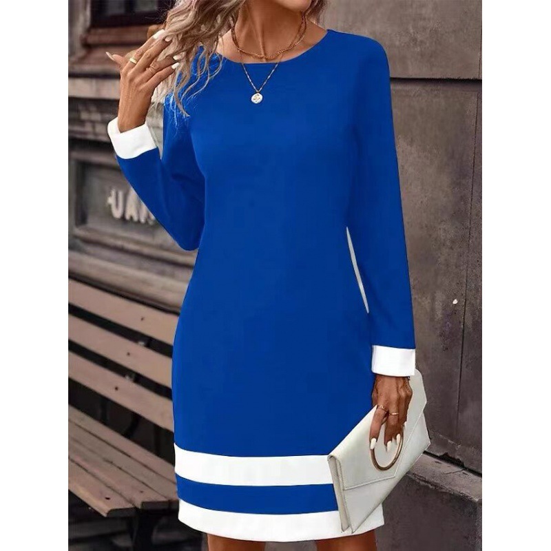 color-block long-sleeve dress