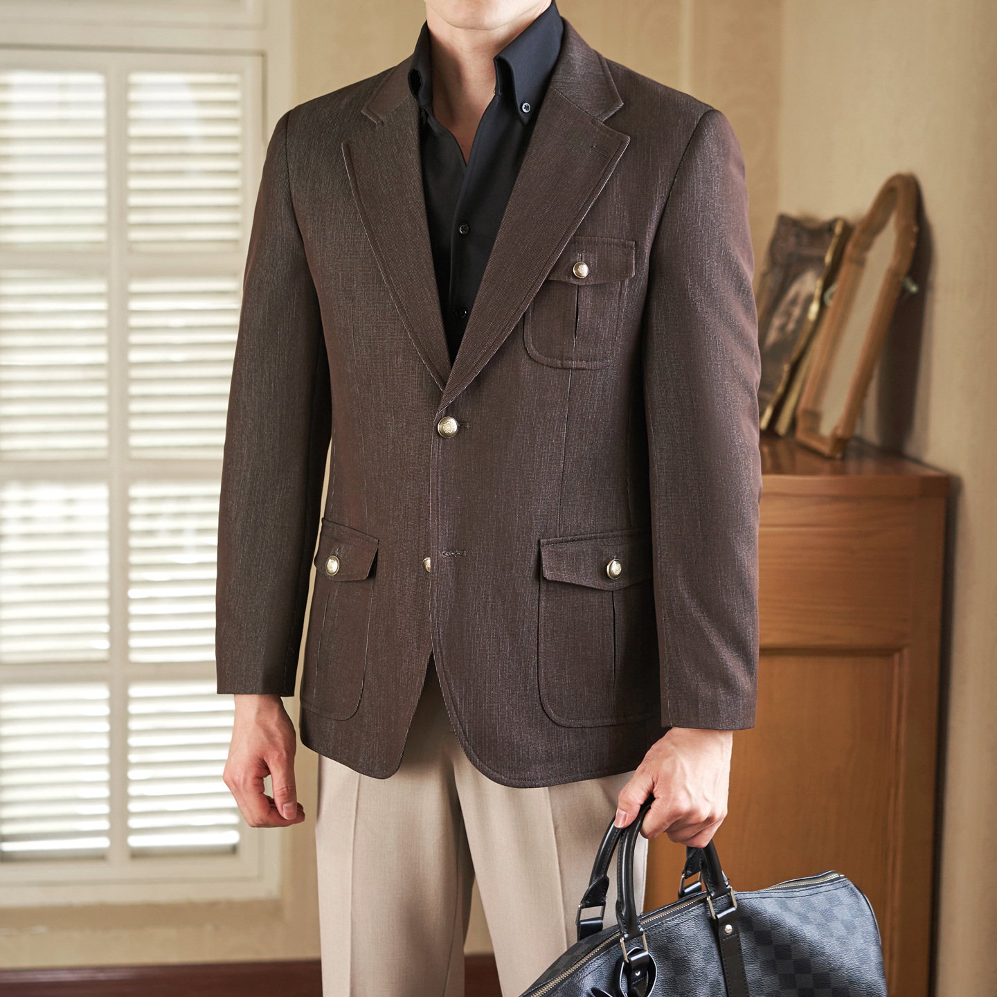 Casual Solid Color Long-sleeved Blazers