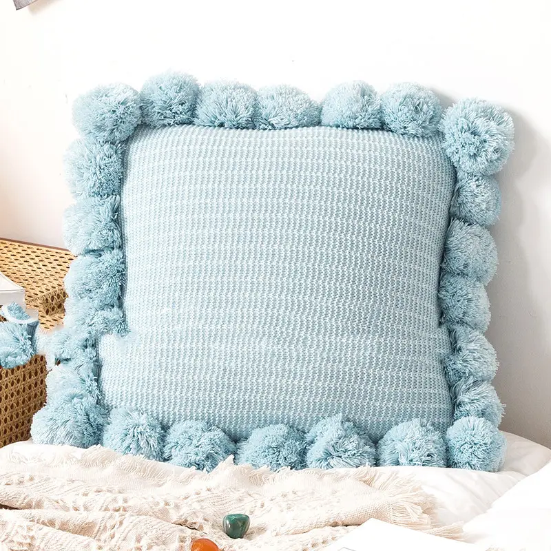 Throw Pillow Bed Sofa Cushion Waist Knitted