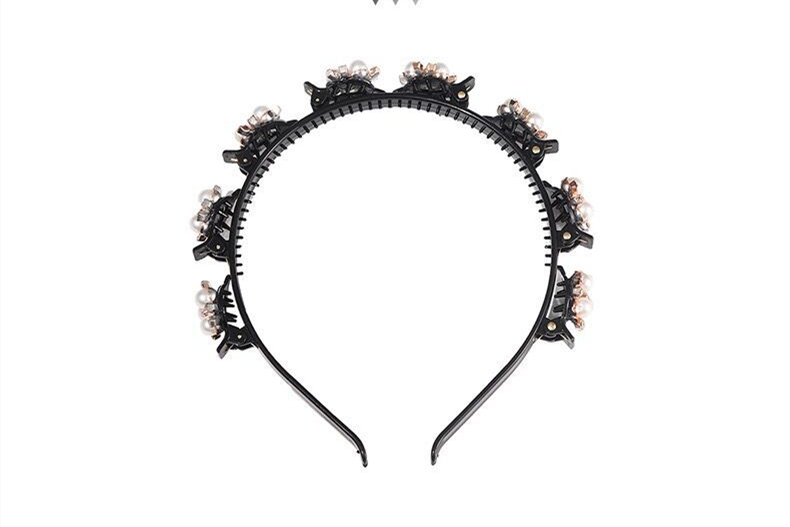 Lazy Headband Braided Hairpin Pressed Hair Headdress Pastoral Pearl Lazy - Shop at LoveMi