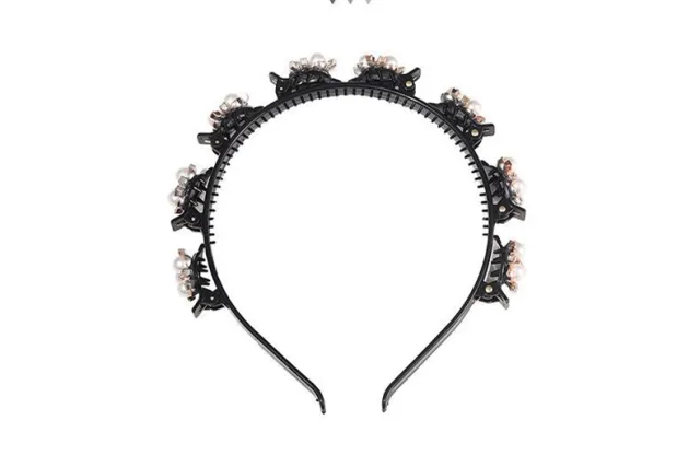 Lazy Headband Braided Hairpin Pressed Hair Headdress Pastoral Pearl Lazy - Shop at LoveMi