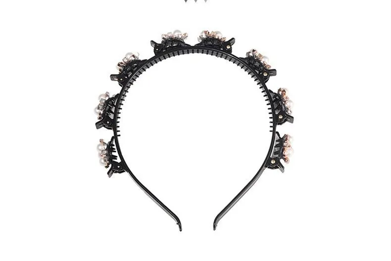 Lazy Headband Braided Hairpin Pressed Hair Headdress Pastoral - Pearl Lazy