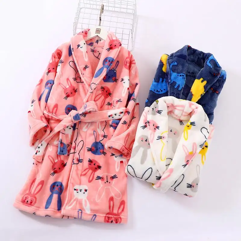 Children's Autumn And Winter Flannel Pajamas Home