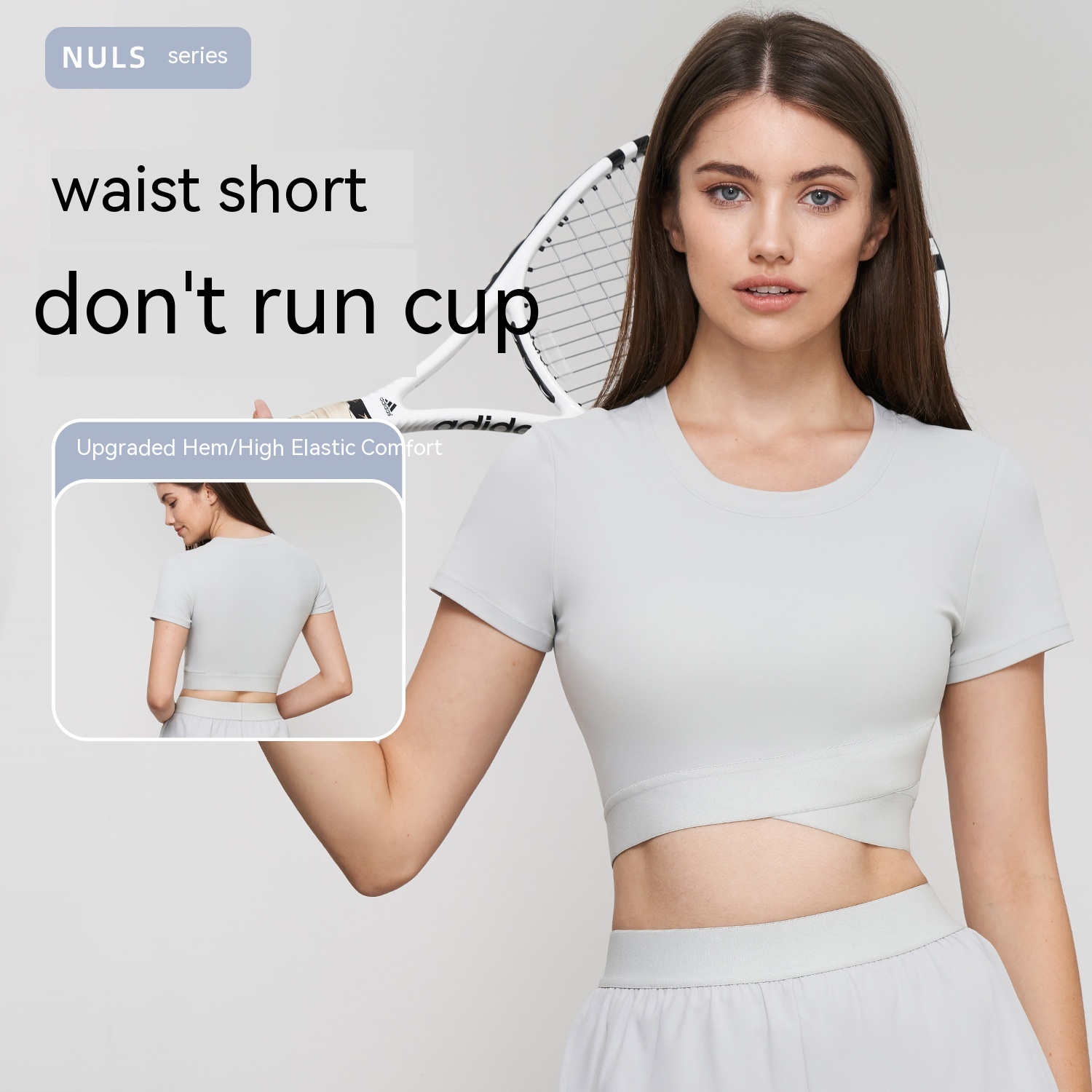 Short Sleeve Semi Fixed Cup High Elastic Top