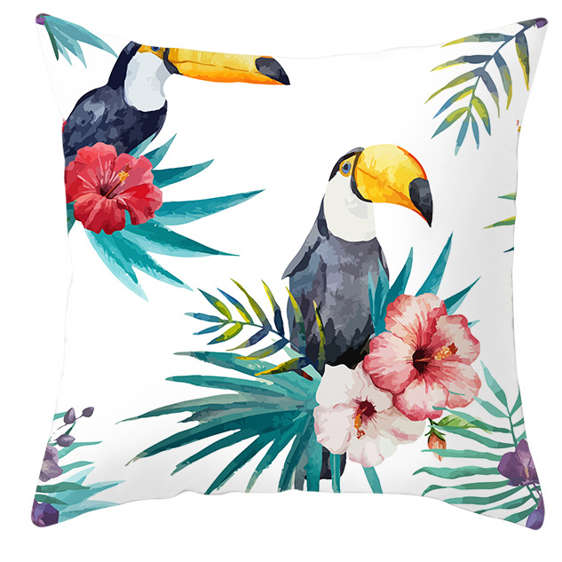 Title 15, Housse de coussin perroquet oiseau plantes trop...