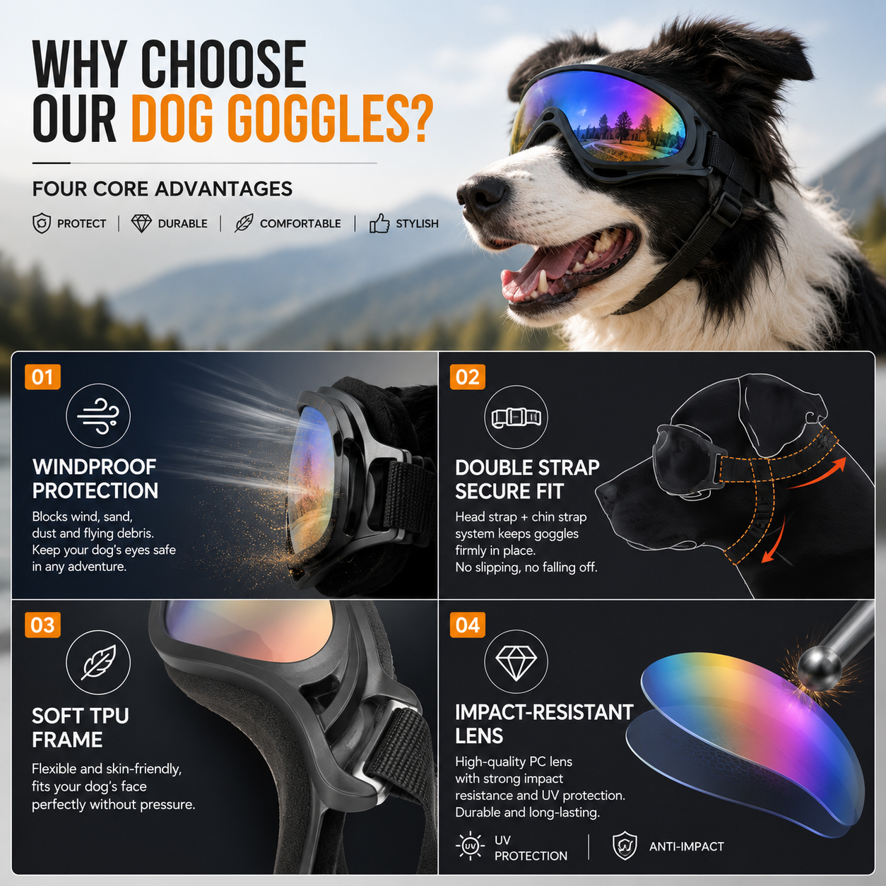 Dog Goggles For Medium & Large Dogs thumbnail 2