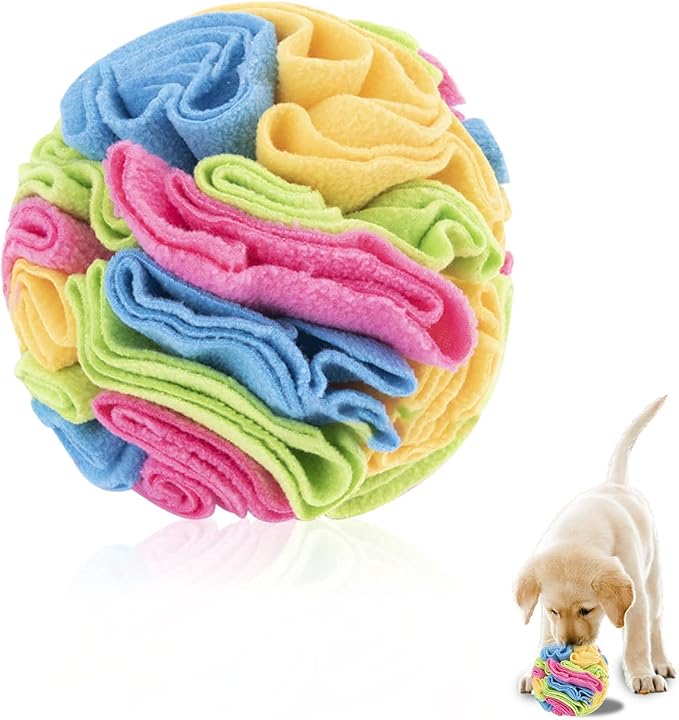 Plush Snuffle Ball For Dogs, Interactive Brain-Stimulating Puzzle Toy, Enrichment Feeding Mat And Slow Feeder For Stress Relief