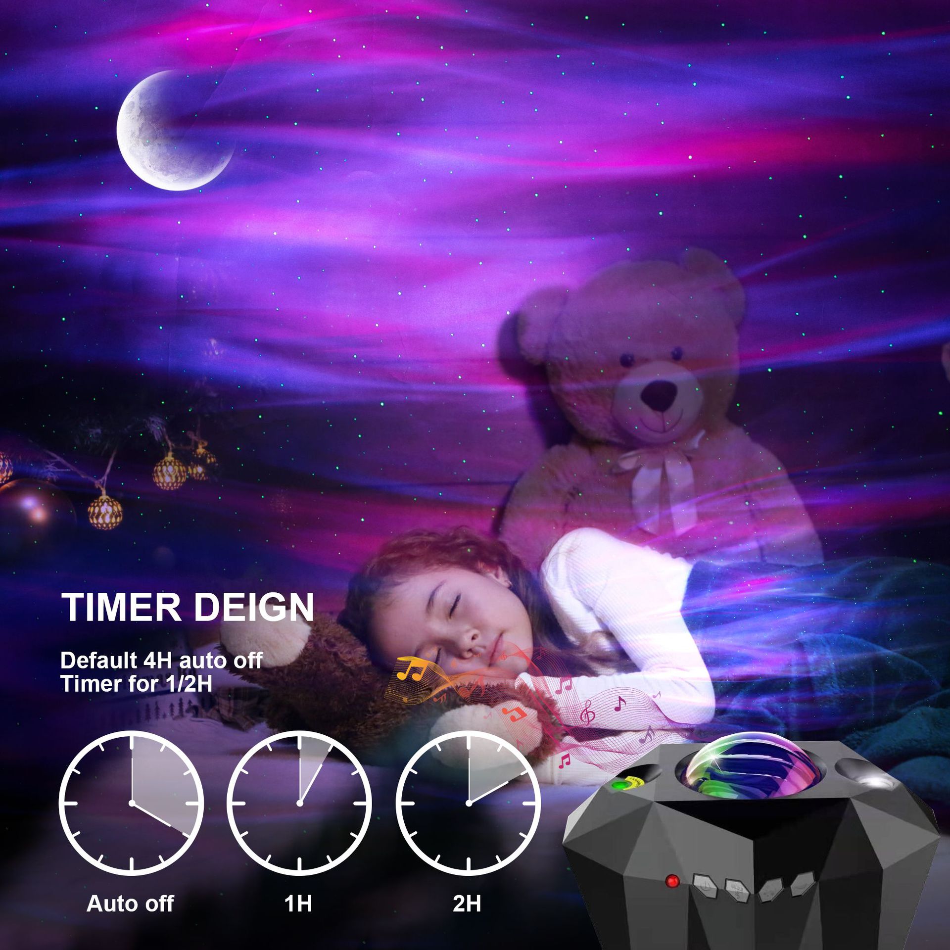 Usb Water Pattern Bluetooth Music Ocean Star Projector Lamp — foto 2